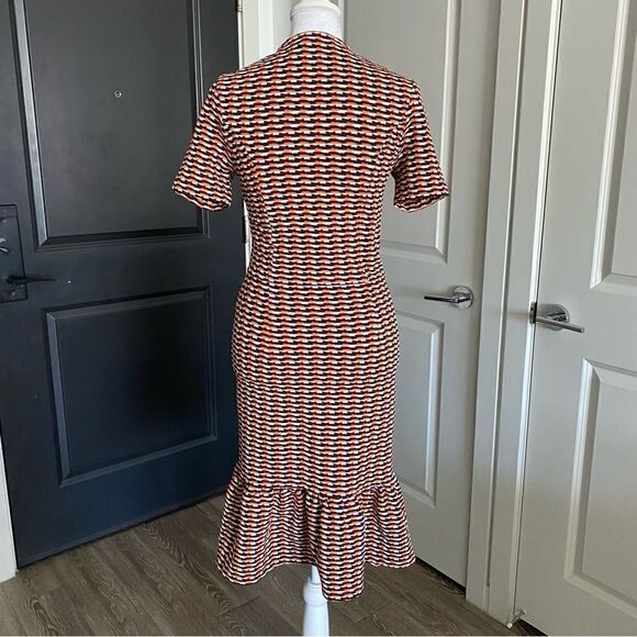 Opening Ceremony Lotus Check Stretch Flounce-Hem Dress Size S - Picture 4 of 9